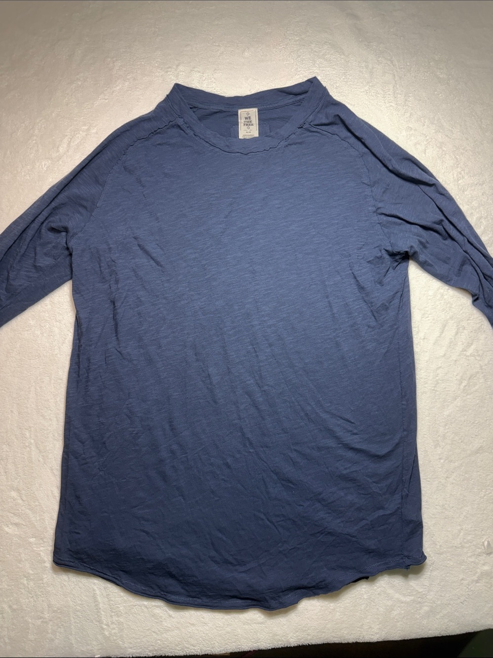 We The Free Slate Blue Long Sleeve Crewneck Top